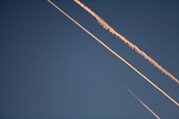 Early morning contrails.